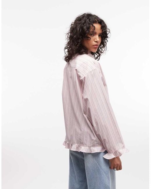 Collusion Pink Oversized Frill Shirt