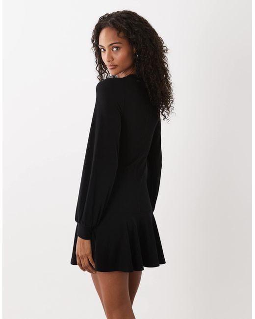 ASOS Black Drop Waist Button Through Mini
