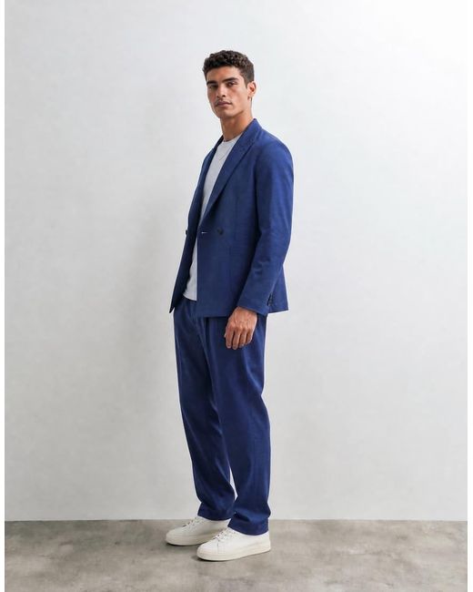 ASOS Blue Barrel Leg Suit Pants for men