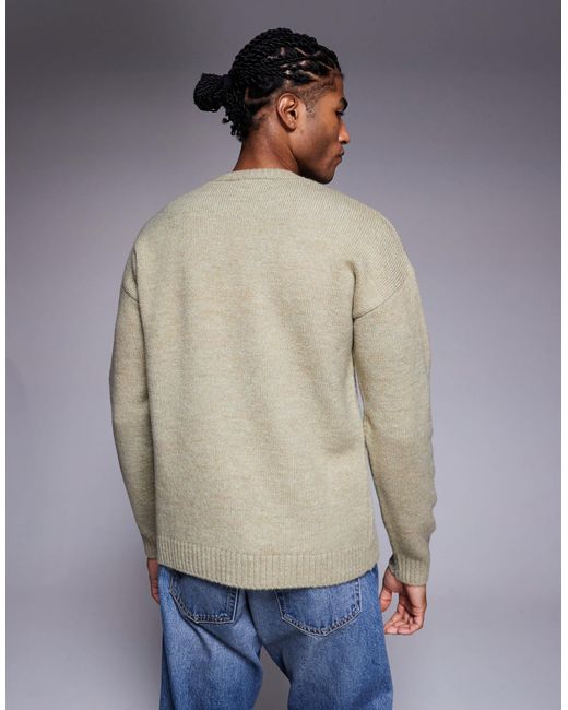 ASOS – relaxed fit strickpullover in Natural für Herren