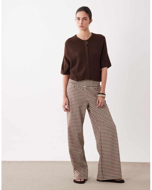 Brave Soul Brown Relaxed Fit Fisherman Knit Short Sleeve Cardigan