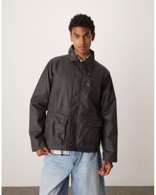 Barbour Black Utility Spey Wax Jacket for men