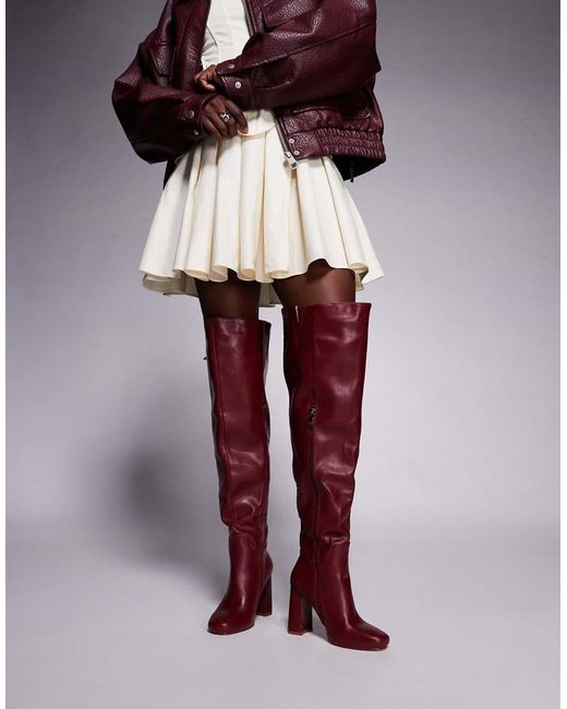 SIMMI Red Simmi London Harrieta Heeled Over-the-knee Boots