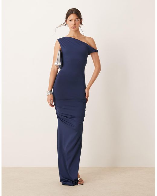 Robe près du corps coupe longue et asymétrique New Look en coloris Blue
