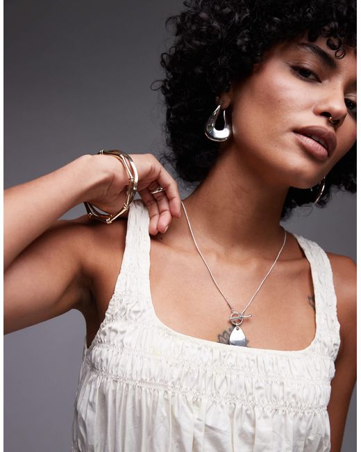 TOPSHOP Gray – gesmoktes, ärmelloses oberteil