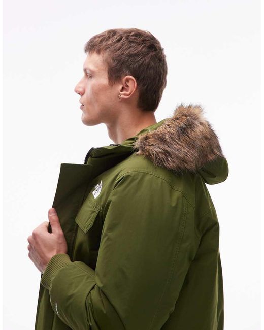 The North Face Green Mcmurdo Faux Fur Hooded Down Bomber for men