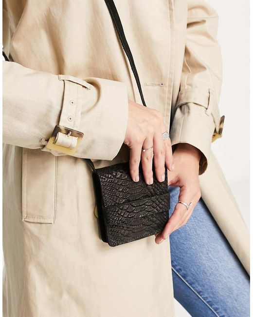 Urbancode Natural Snake Embossed Suede Mini Bag