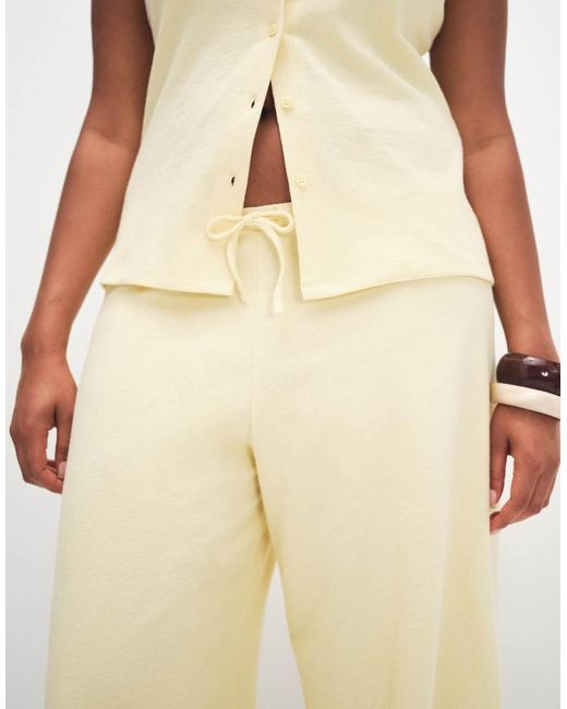 ASOS Natural Asos Design Curve Textured Wide Leg Trouser Co-Ord