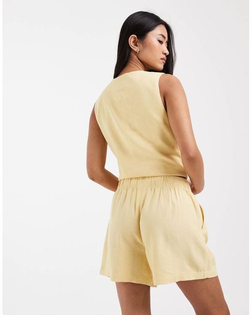 ONLY Natural Linen Blend Shorts