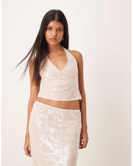 Motel Pink Cosio Halterneck Top