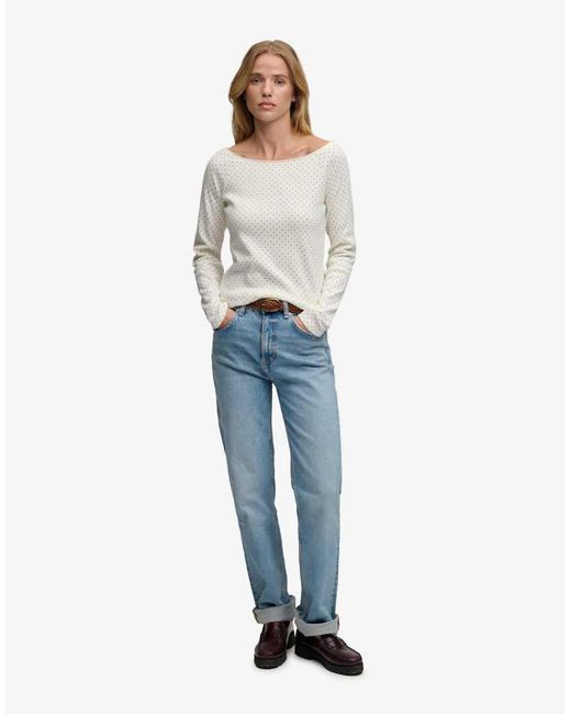 Superdry White Bardot Off Shoulder Top