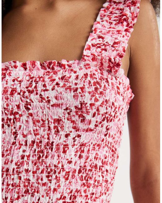 Vero Moda Sleeveless Shirred Bodice Tiered Midi Dress