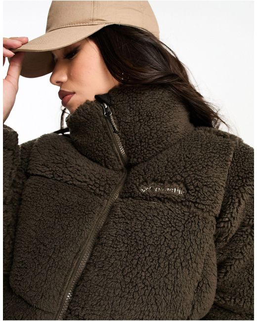 Columbia Brown – puffect – kurz geschnittene jacke aus sherpa-fleece