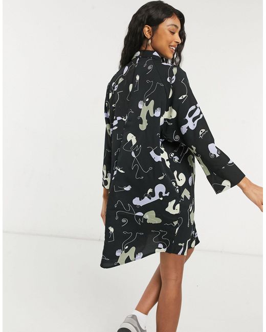 Monki Moa Recycled Abstract Print Mini 