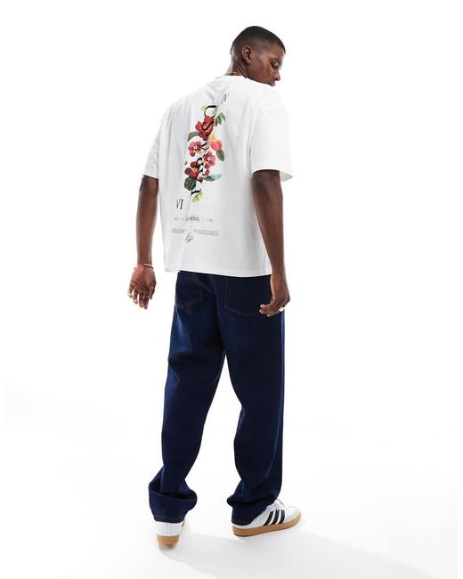 ASOS Oversized T-Shirt Met Grafische Bloemenprint in het White voor heren