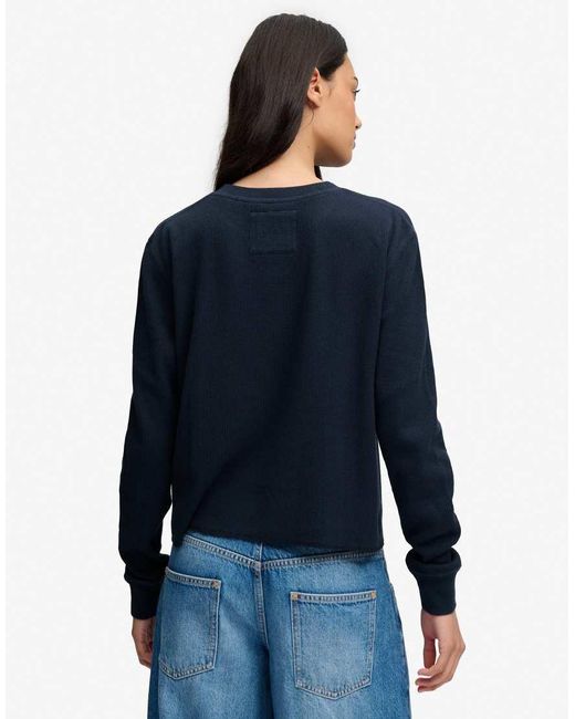 Superdry Blue Athletic Essential Graphic Long Sleeve Top