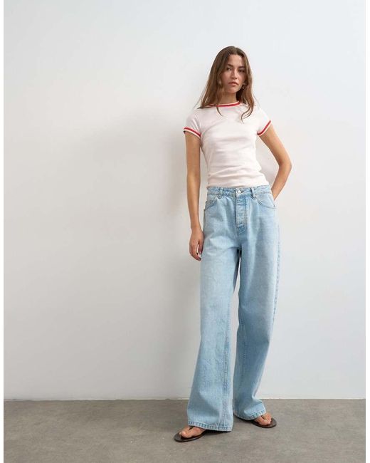TOPSHOP White Contrast Everyday Tee