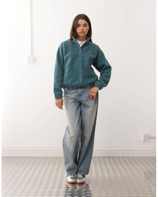 Jasper ridge - polaire texturée avec col à boutons-pression Columbia en coloris Blue