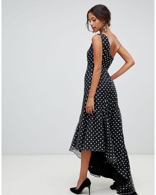 black one shoulder gown