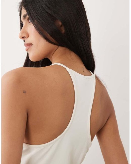 ASOS White Polyamide Strappy Racer Back Detail Top