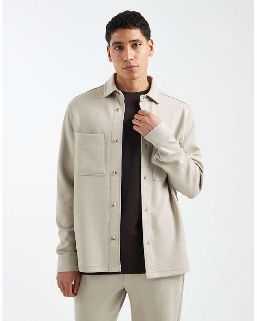ASOS Natural Co-Ord Overshirt for men