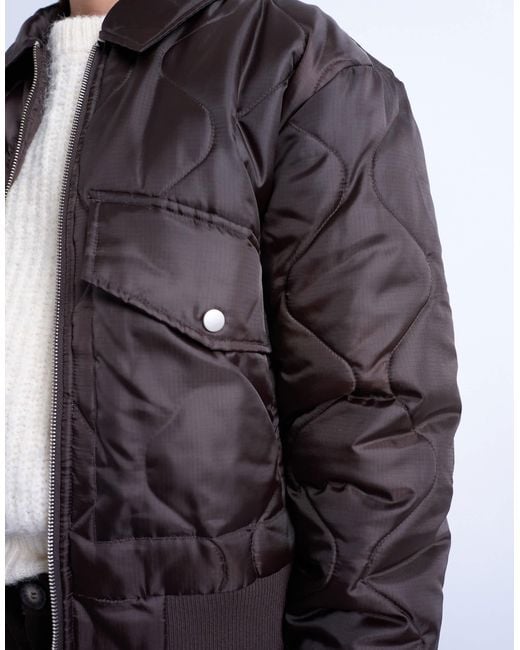 TOPSHOP Black Collared Liner Cropped Bomber Jacket