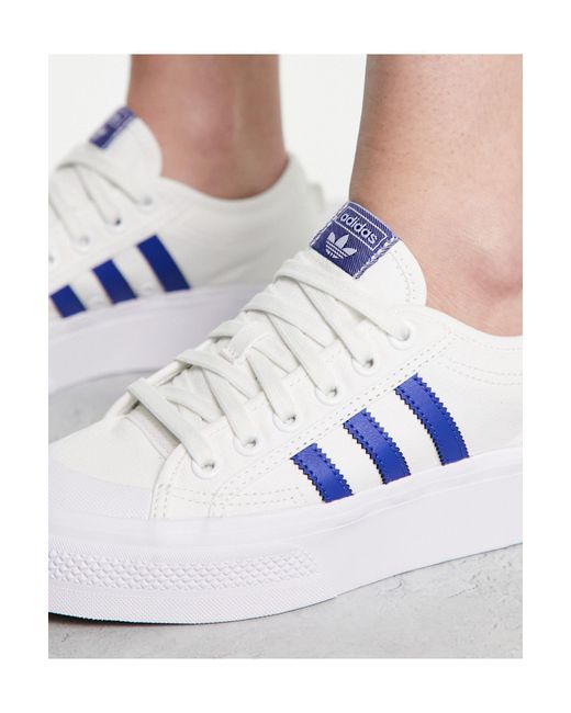 Adidas Originals Nizza Platform Low Sneakers In White And, 57% OFF