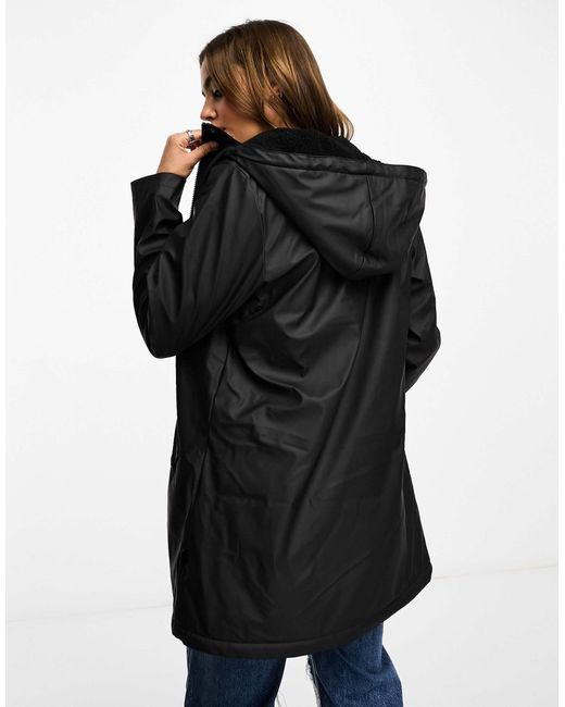 ONLY Black Lined Rain Coat