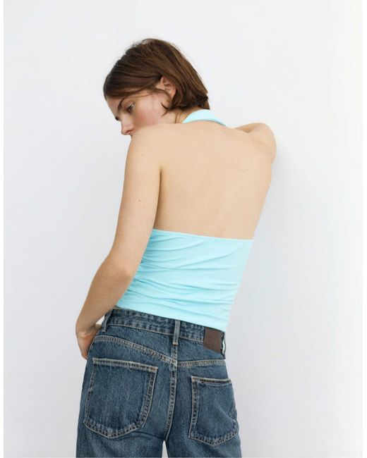 Pull&Bear Blue – neckholder-oberteil