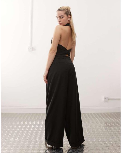 Pantalones De Sastre Negros Con Caída De (Parte De Un Conjunto) Collusion de color Black