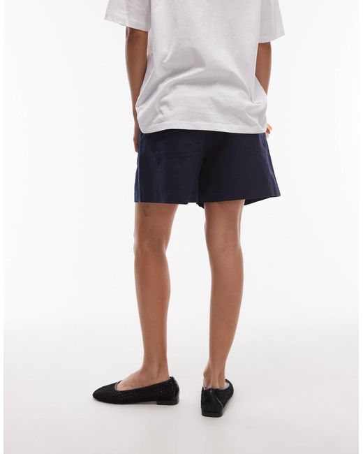 ARKET Blue – chino-shorts aus leinen