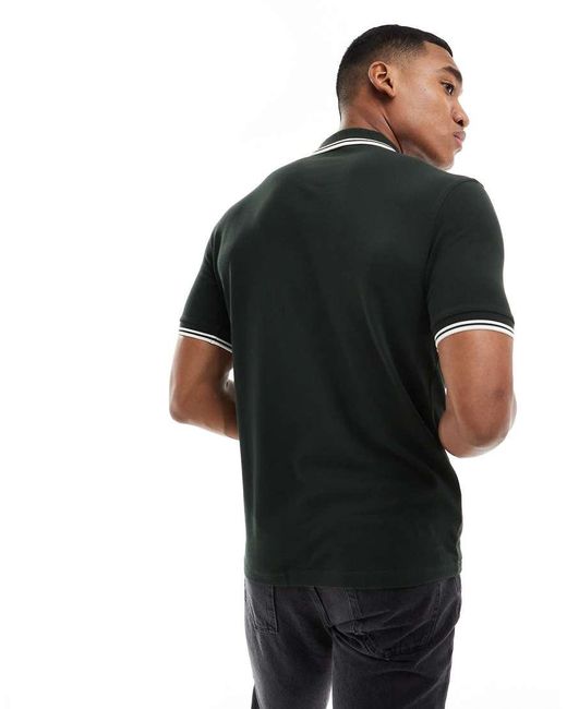 Fred Perry Black Twin Tipped Logo Polo for men