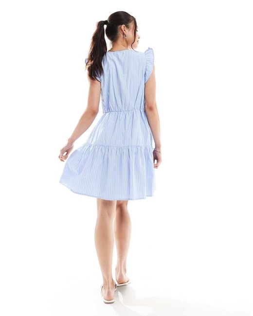 Vero Moda Blue Tiered Mini Dress