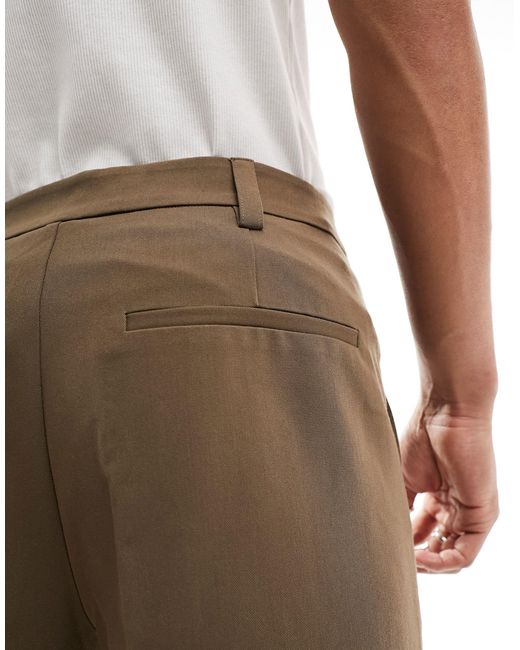 Pantaloni cargo sartoriali premium kaki di Collusion in Natural da Uomo