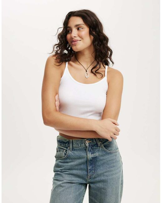 Cotton On Blue Goldie Rib Scoop Cami