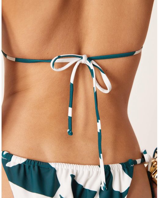 Abercrombie & Fitch Blue – bademode – triangel-bikinioberteil mit abstraktem muster