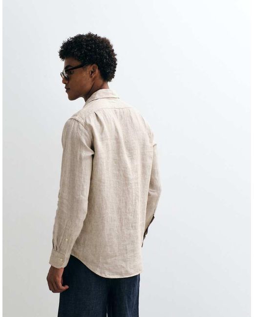 Polo Ralph Lauren Natural Wimbledon Capsule Crest Embroidered Pocket Linen Shirt for men
