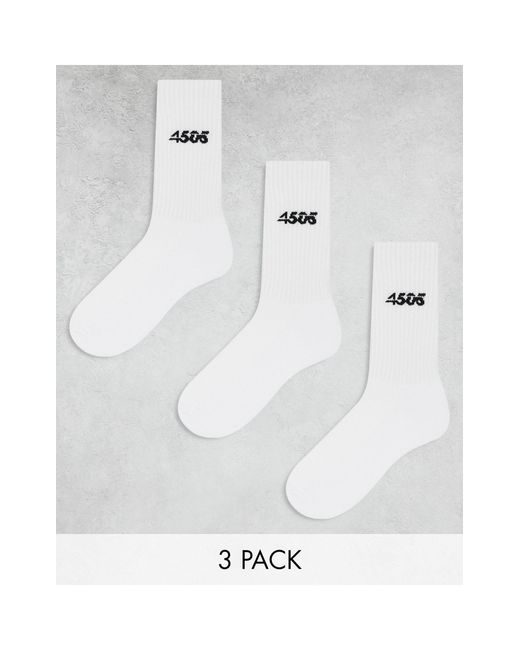 ASOS 4505 White – icon – 3er-pack antibakterielle crew-sportsocken