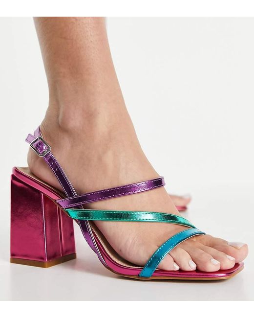 Raid Wide Fit Multicolor Catherine Block Heeled Sandals