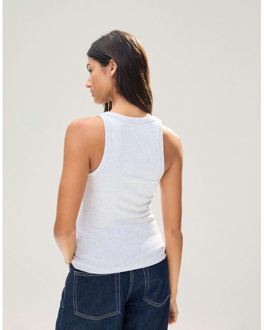 Bershka Blue – geripptes basic-trägertop