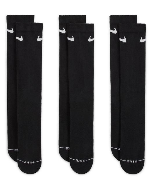 Nike Black Everyday Plus 3 Pack Crew Socks