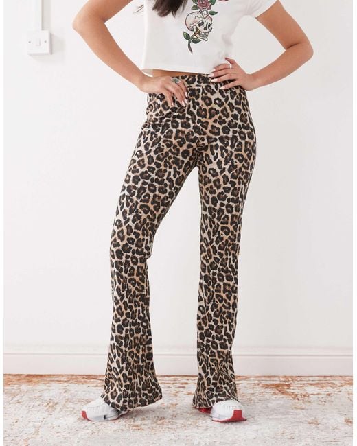 Noisy May Black Flare Ribbed Pants