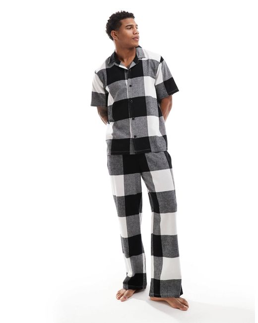 ASOS White Pyjama Set With Shirt And Bottoms for men