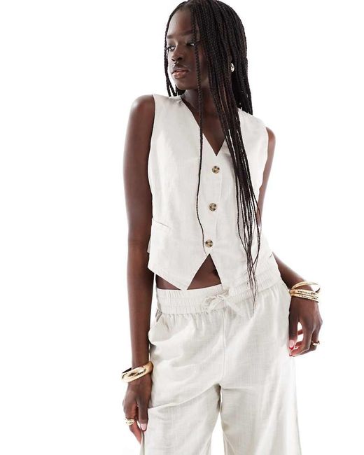 Vero Moda White Tailored Waistcoat Co-ord