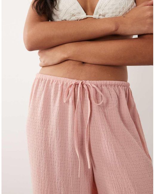Aray Pink Semi Sheer Beach Trouser