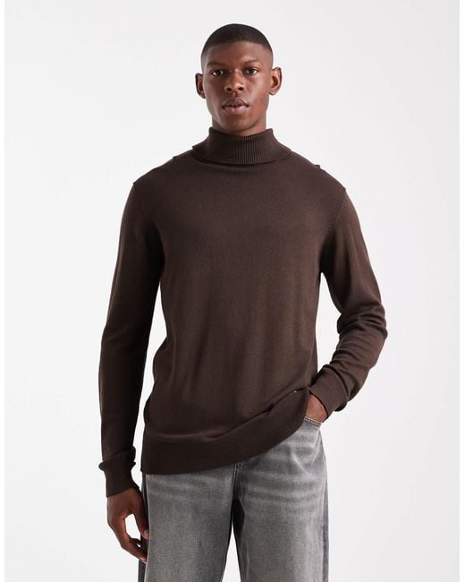 Threadbare – rollkragenpullover in Brown für Herren