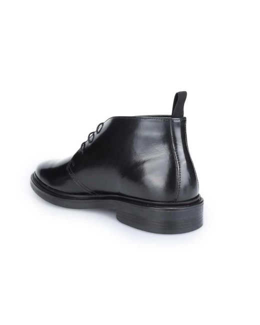 OFF THE HOOK Black Loki Leather Lace-Up Desert Boots for men