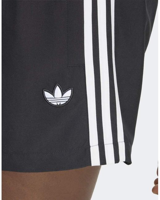 Adidas Originals Black 3 Stripes Swimshorts for men