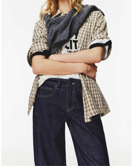 Pull&Bear Blue Low-rise Straight Leg Jeans