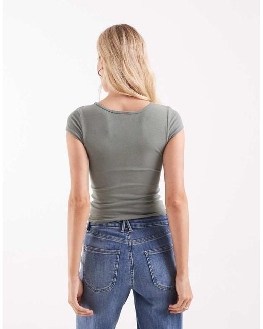 Hollister Blue Reversible V Neck Top